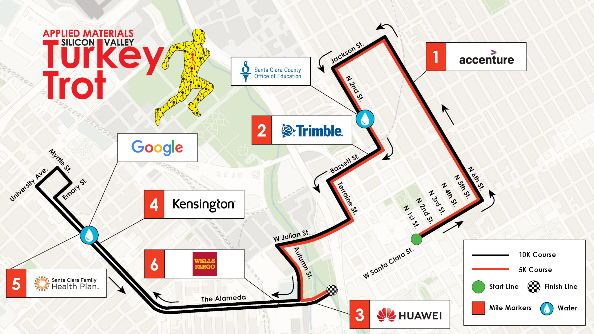 Silicon Valley Turkey Trot Course Map
